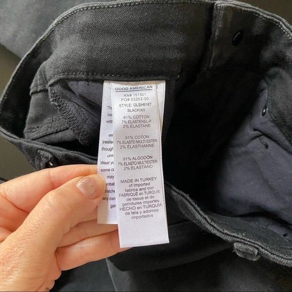 Good American Good Legs Step Hem Skinny High Rise Jeans in Black 00/24 NWOT - Picture 10 of 11